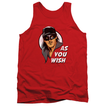 Red men's tank with The Princess Bride As You Wish graphic