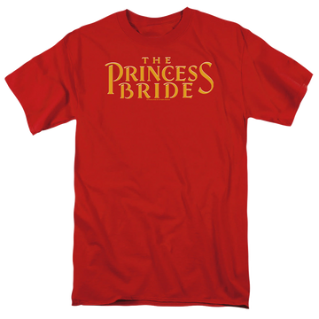 Red men's regular fit t-shirt with The Princess Bride Logo graphic