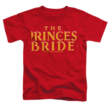 Red toddler t-shirt with The Princess Bride Logo graphic