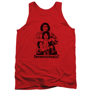 Red men's tank with The Princess Bride Inconceivable graphic