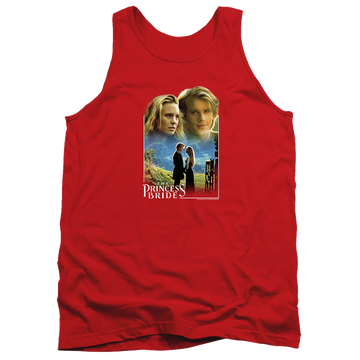 Red men's tank with The Princess Bride Buttercup & Westley graphic