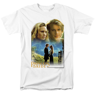 White men's regular fit t-shirt with The Princess Bride Buttercup & Westley graphic