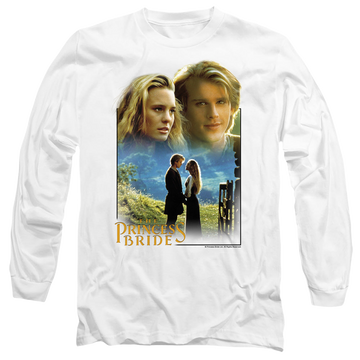 White men's long sleeve t-shirt with The Princess Bride Buttercup & Westley graphic