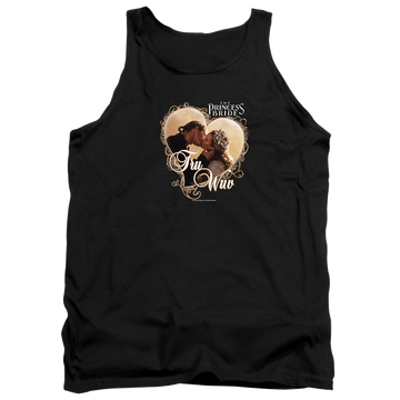 Black men's tank with The Princess Bride Tru Wuv graphic