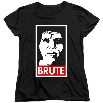 Black women's t-shirt with The Princess Bride Brute graphic