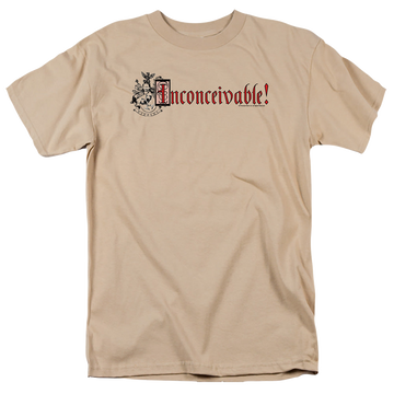 Sand men's regular fit t-shirt with The Princess Bride Vizzini Crest graphic