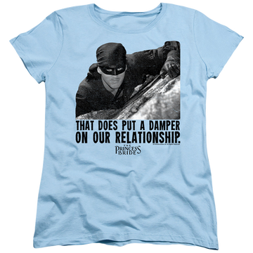 Light blue women's t-shirt with The Princess Bride Damper graphic