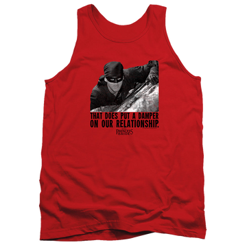 Red men's tank with The Princess Bride Damper graphic