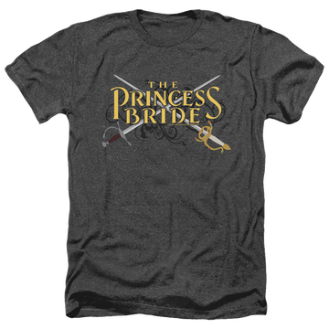 Black men's heather t-shirt with The Princess Bride Swords graphic