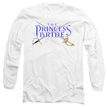 White men's long sleeve t-shirt with The Princess Bride Swords graphic