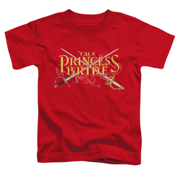 Red kid's t-shirt for ages 4 to 7 with The Princess Bride Swords graphic