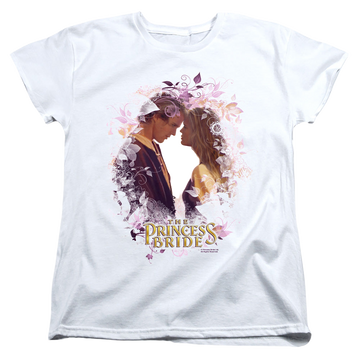 White women's t-shirt with The Princess Bride Young Love graphic
