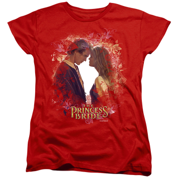 Red women's t-shirt with The Princess Bride Young Love graphic