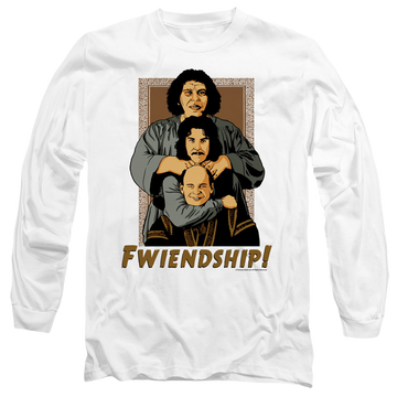White men's long sleeve t-shirt with The Princess Bride Fwiendship graphic