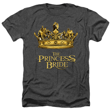 Black men's heather t-shirt with The Princess Bride Crown graphic