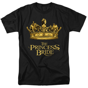 Black men's regular fit t-shirt with The Princess Bride Crown graphic