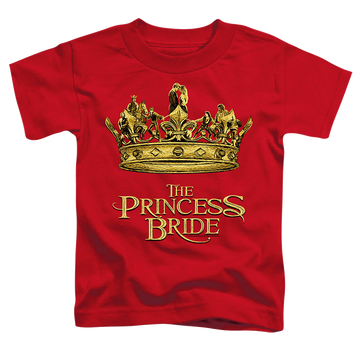 Red kid's t-shirt for ages 4 to 7 with The Princess Bride Crown graphic