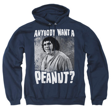 Navy pullover hoodie with The Princess Bride A Giant Snack graphic