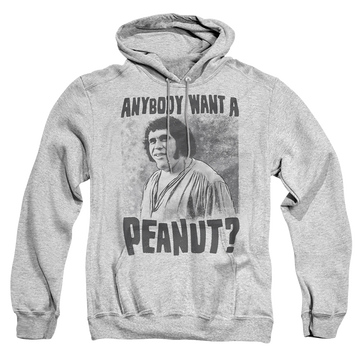 Athletic heather pullover hoodie with The Princess Bride A Giant Snack graphic