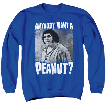Royal men's crewneck sweatshirt with The Princess Bride A Giant Snack graphic