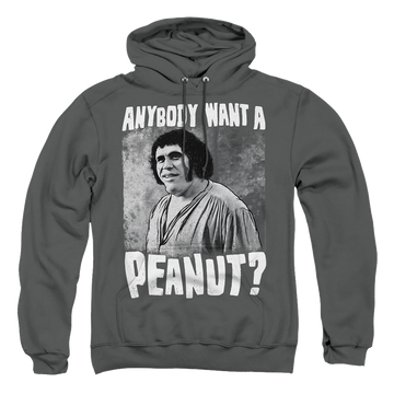 Charcoal pullover hoodie with The Princess Bride A Giant Snack graphic