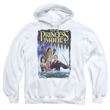 White pullover hoodie with The Princess Bride Alt Poster graphic