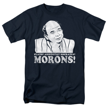 Navy men's regular fit t-shirt with The Princess Bride Morons graphic