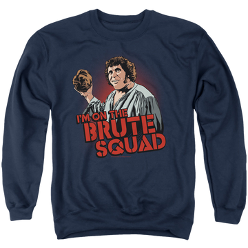 Navy men's crewneck sweatshirt with The Princess Bride Im On The graphic