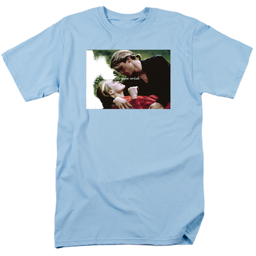 Light blue men's regular fit t-shirt with The Princess Bride As You Wish graphic