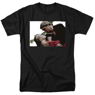 Black men's regular fit t-shirt with The Princess Bride As You Wish graphic
