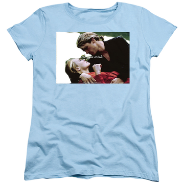 Light blue women's t-shirt with The Princess Bride As You Wish graphic
