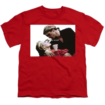Red youth t-shirt for ages 8 to 12 with The Princess Bride As You Wish graphic