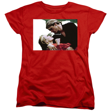 Red women's t-shirt with The Princess Bride As You Wish graphic