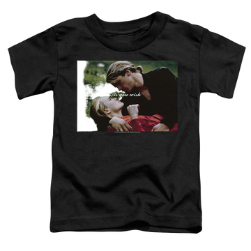 Black toddler t-shirt with The Princess Bride As You Wish graphic