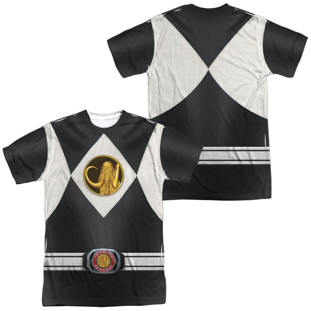 Mighty Morphin Power Rangers Black Ranger Uniform (Front/Back Print) - Men's All-Over Print T-Shirt Men's All-Over Print T-Shirt Power Rangers