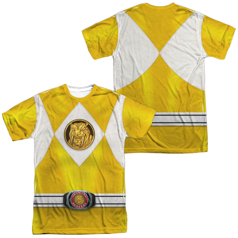 Mighty Morphin Power Rangers Yellow Ranger Emblem (Front/Back Print) - Men's All-Over Print T-Shirt Men's All-Over Print T-Shirt Power Rangers
