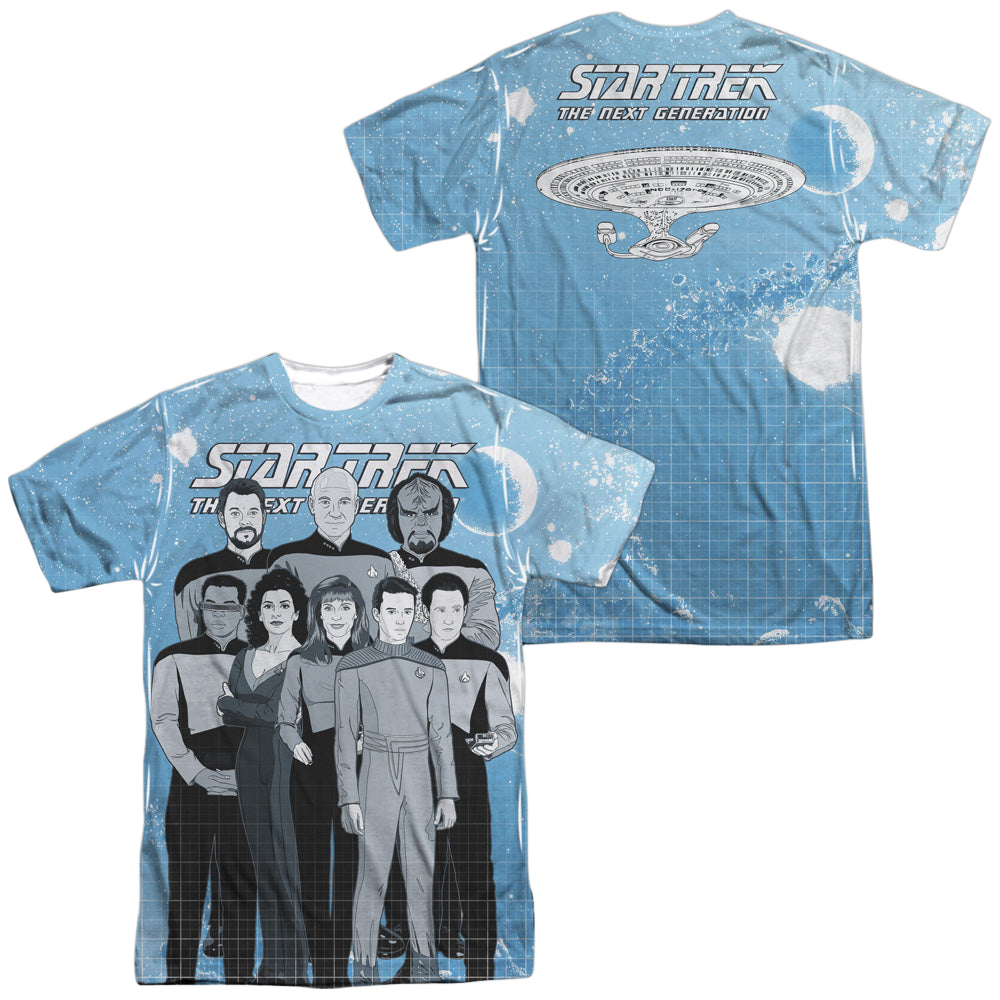 Star Trek The Next Generation Tng Comic Cast (Front/Back Print) - Men's All-Over Print T-Shirt Men's All-Over Print T-Shirt Star Trek