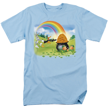 Light blue men's regular fit t-shirt with St. Patrick's Day Looney Tunes/Mine Mine Mine graphic
