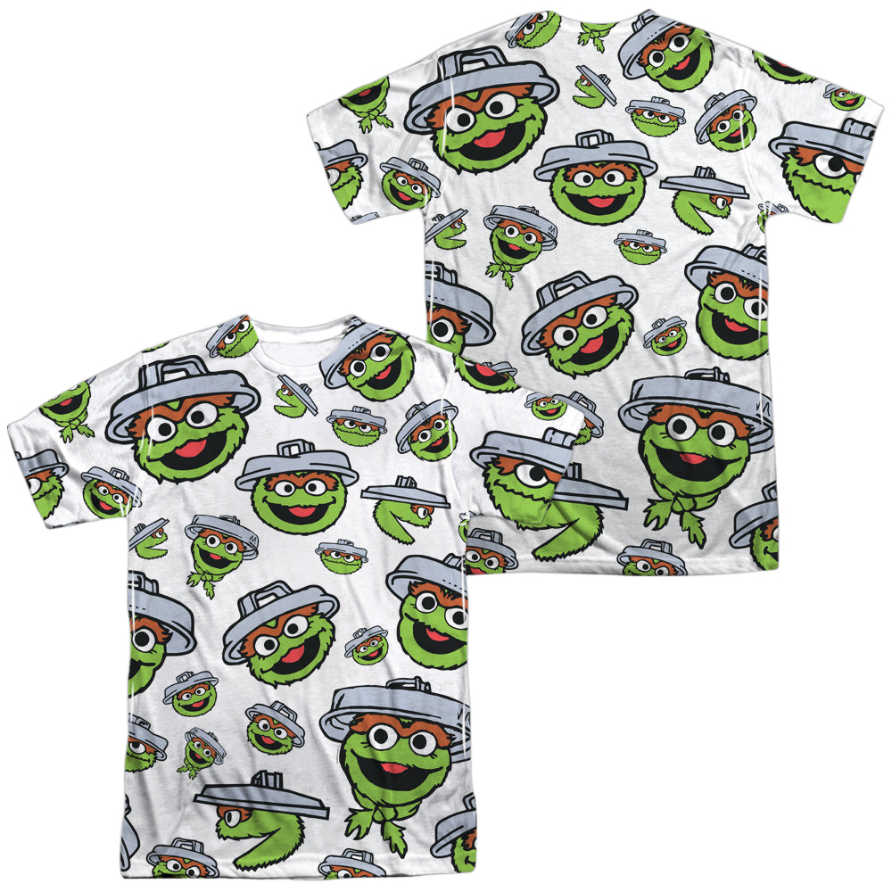 Sesame Street Oscar Face Pattern (Front/Back Print) - Men's All-Over Print T-Shirt Men's All-Over Print T-Shirt Sesame Street