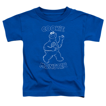 Royal kid's t-shirt for ages 4 to 7 with Sesame Street Simple Cookie graphic