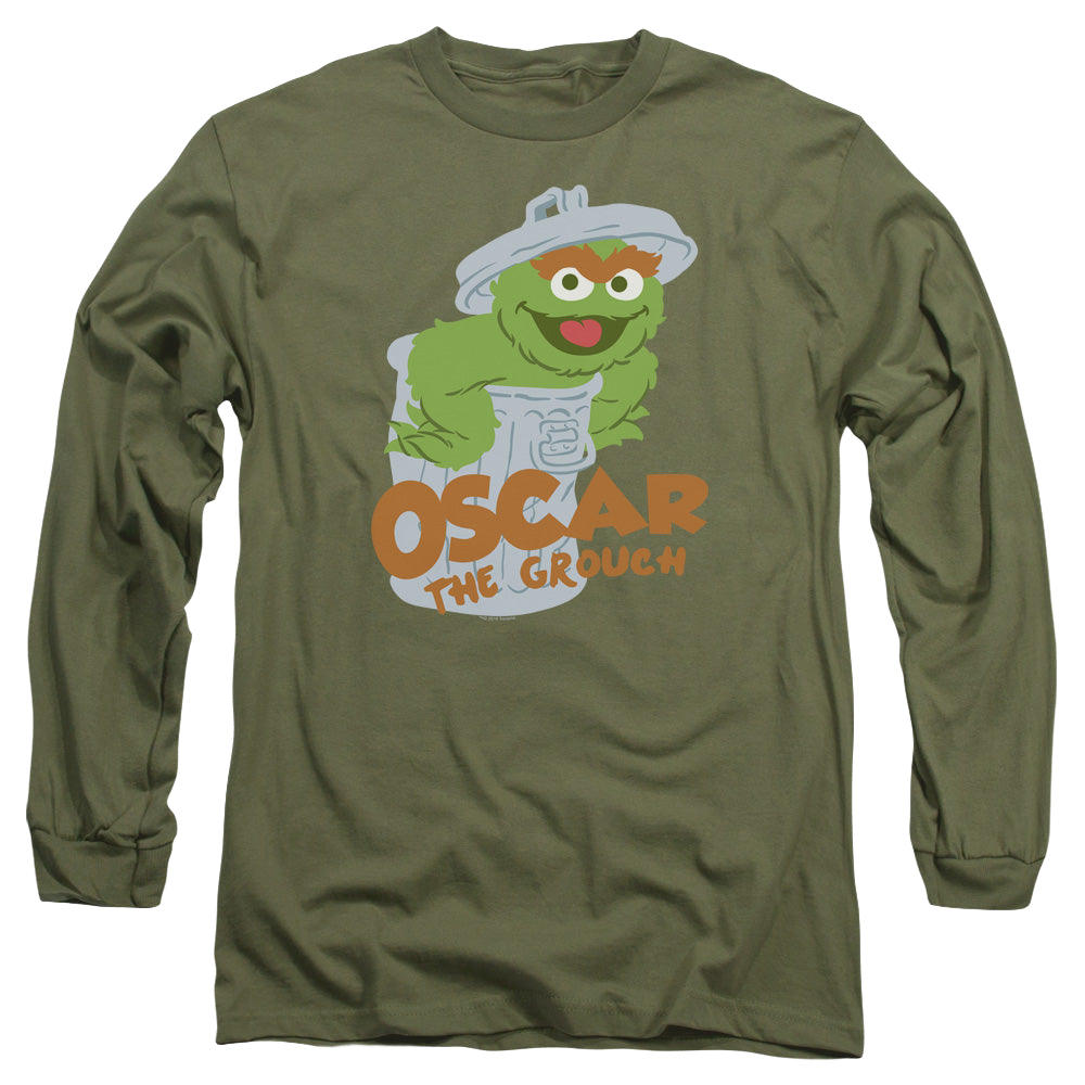 Sesame Street Flat Oscar - Men's Long Sleeve T-Shirt Men's Long Sleeve T-Shirt Sesame Street