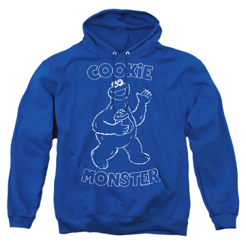 Royal pullover hoodie with Sesame Street Simple Cookie graphic