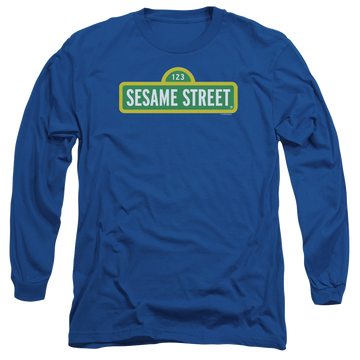 Royal men's long sleeve t-shirt with Sesame Street Logo graphic