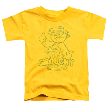 Yellow toddler t-shirt with Sesame Street Grouchy graphic
