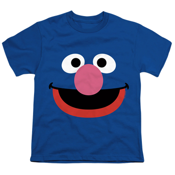 Royal youth t-shirt for ages 8 to 12 with Sesame Street Grover Face graphic