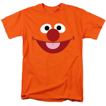 Orange men's regular fit t-shirt with Sesame Street Ernie Face graphic