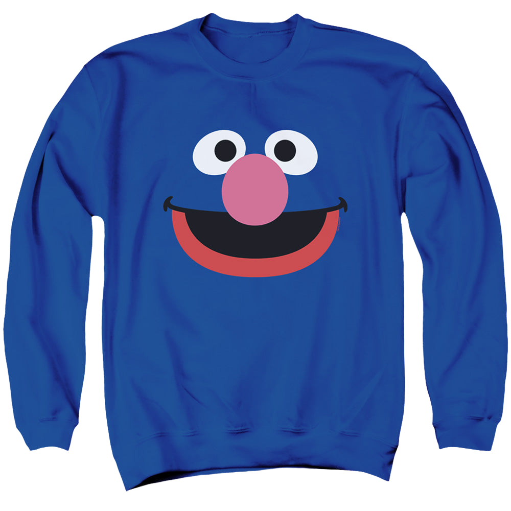 Sesame Street Grover Face - Men's Crewneck Sweatshirt Men's Crewneck Sweatshirt Sesame Street