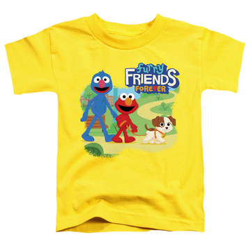 Yellow toddler t-shirt with Sesame Street Take A Walk graphic