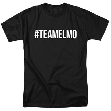 Black men's regular fit t-shirt with Sesame Street Team Elmo graphic