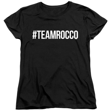 Black women's t-shirt with Sesame Street Team Rocco graphic